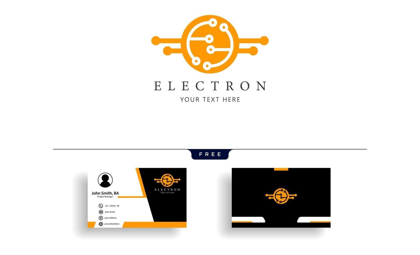 electrical connection technology logo template vector illustration with free business card design  vector