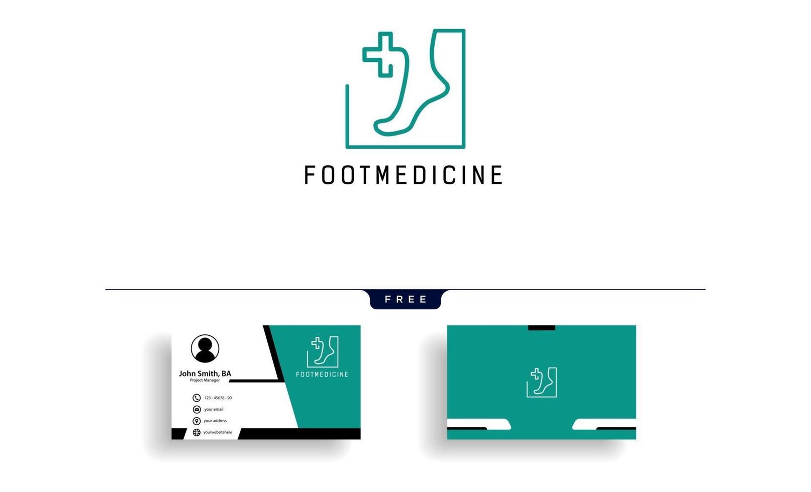 foot ankle medicine logo template vector illustration with free business card design