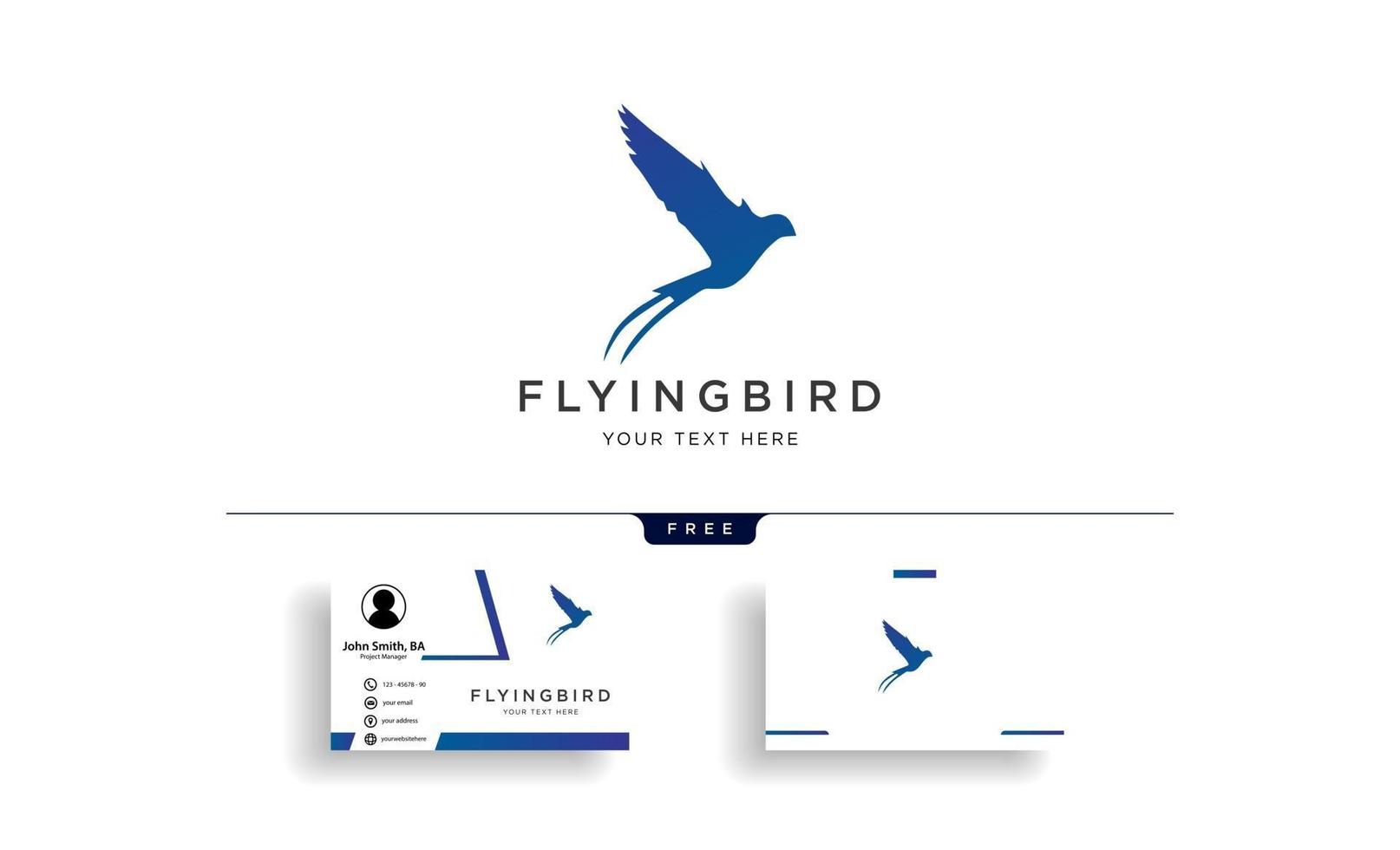 flying bird swallow creative logo template vector illustration with business card template vector