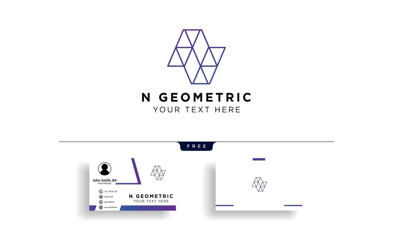 Letter N Geometric Logo template vector illustration with business card template vector