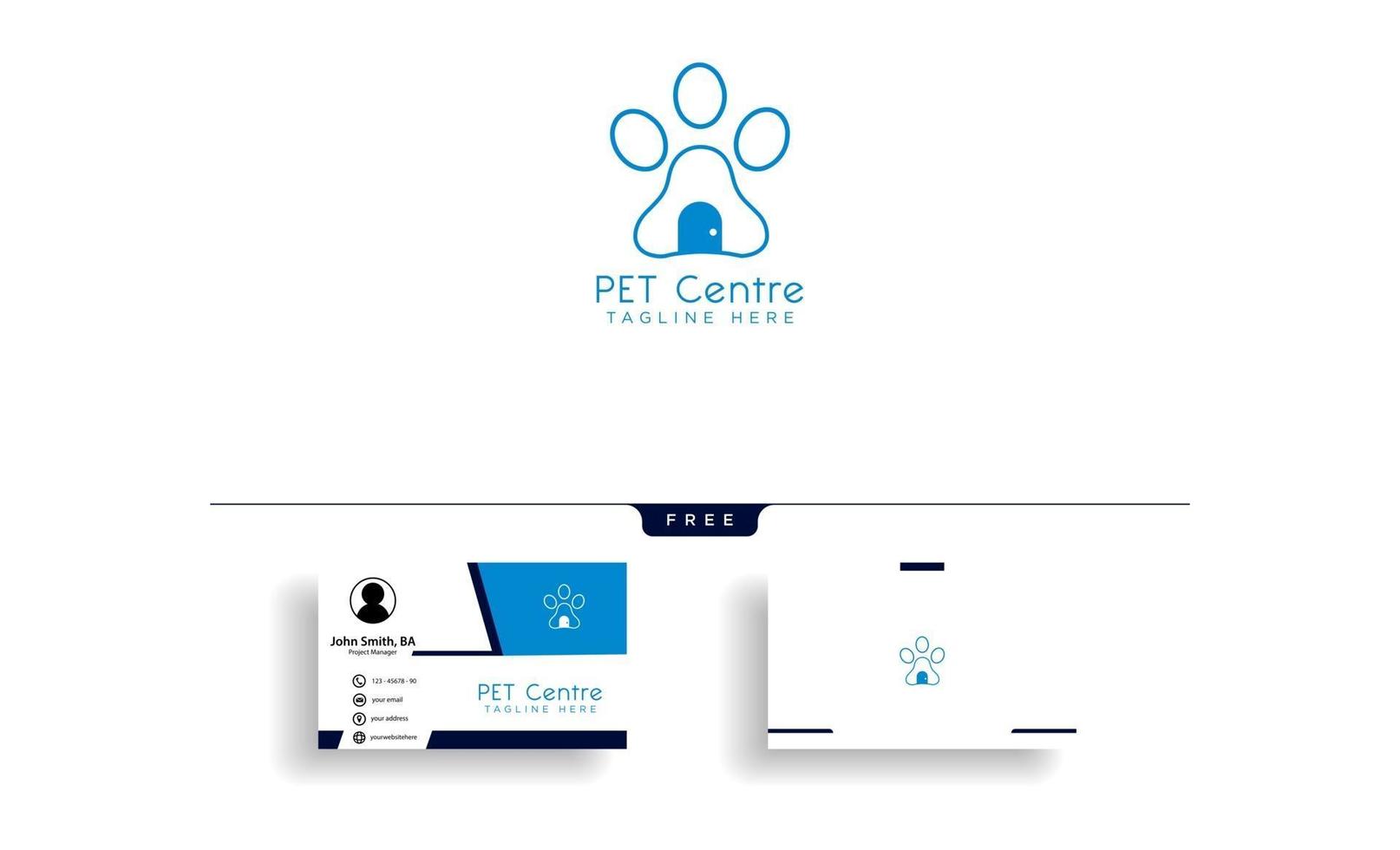 Pet Home or store creative logo template vector illustration with business card template design vector