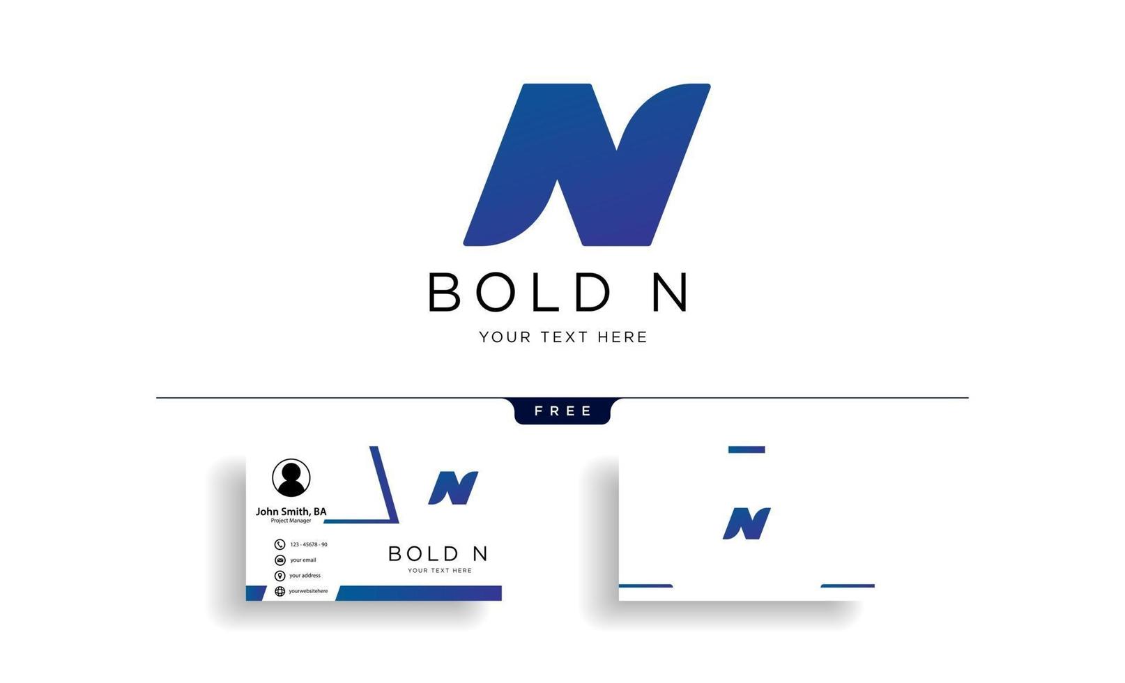 Letter N Bold Creative Logo template vector illustration with business card template vector