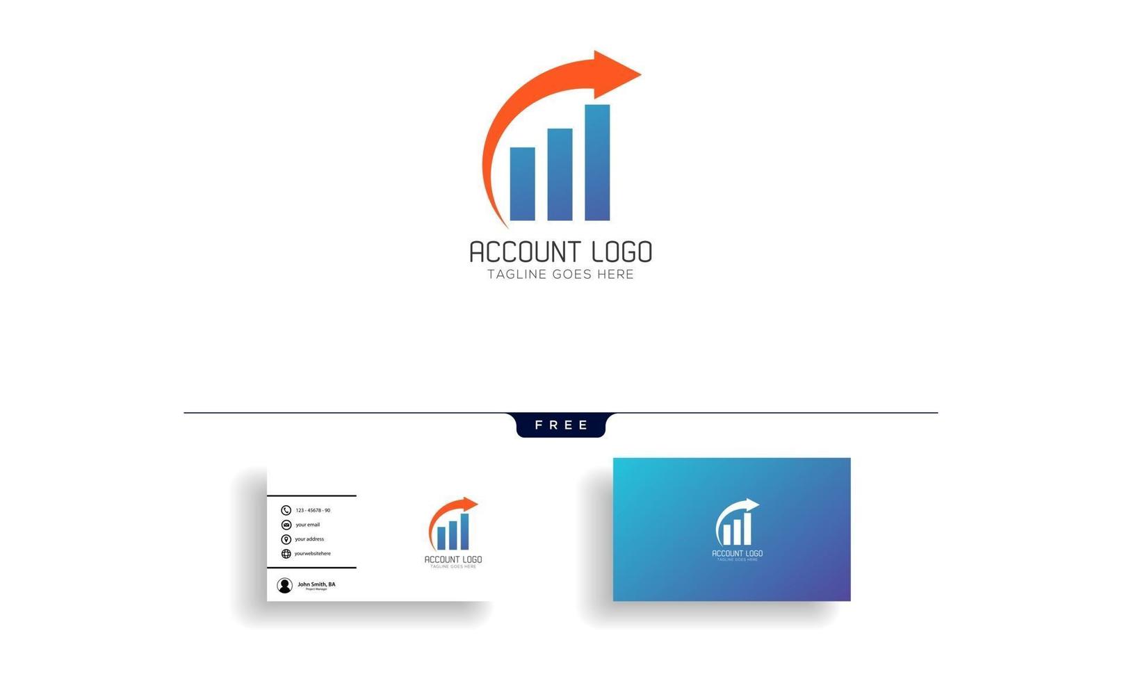 vector de plantilla de logotipo creativo de finanzas de contabilidad aislado con vector de diseño de tarjeta de visita