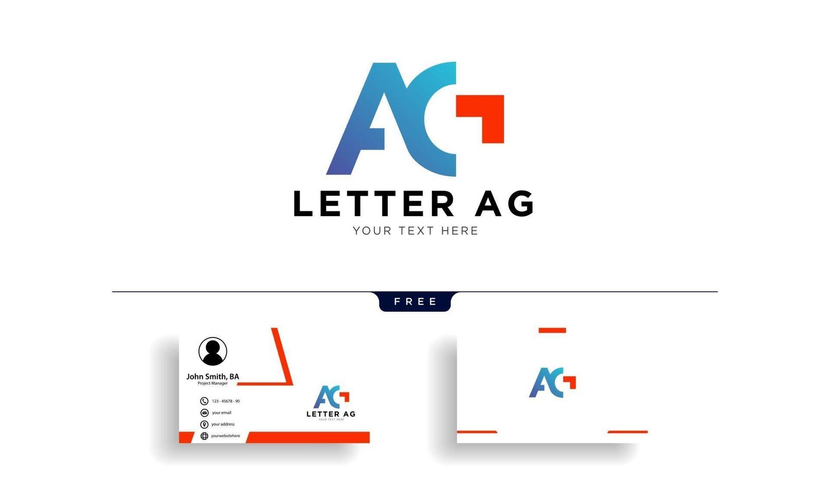 Letter AG or G creative logo template vector illustration with business card template vector