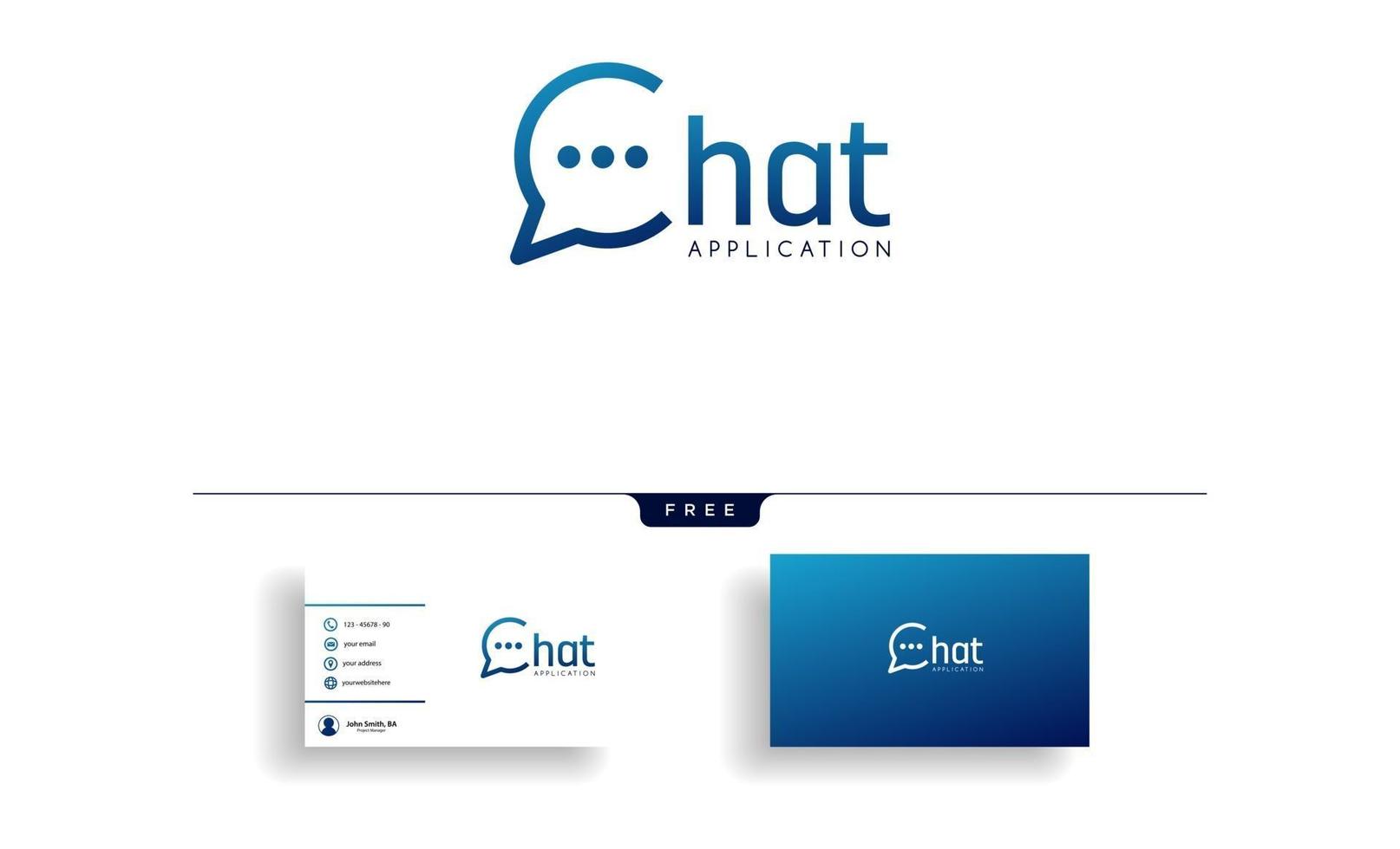 Chat  Message speech  Conversation logo template vector illustration with business card design vector