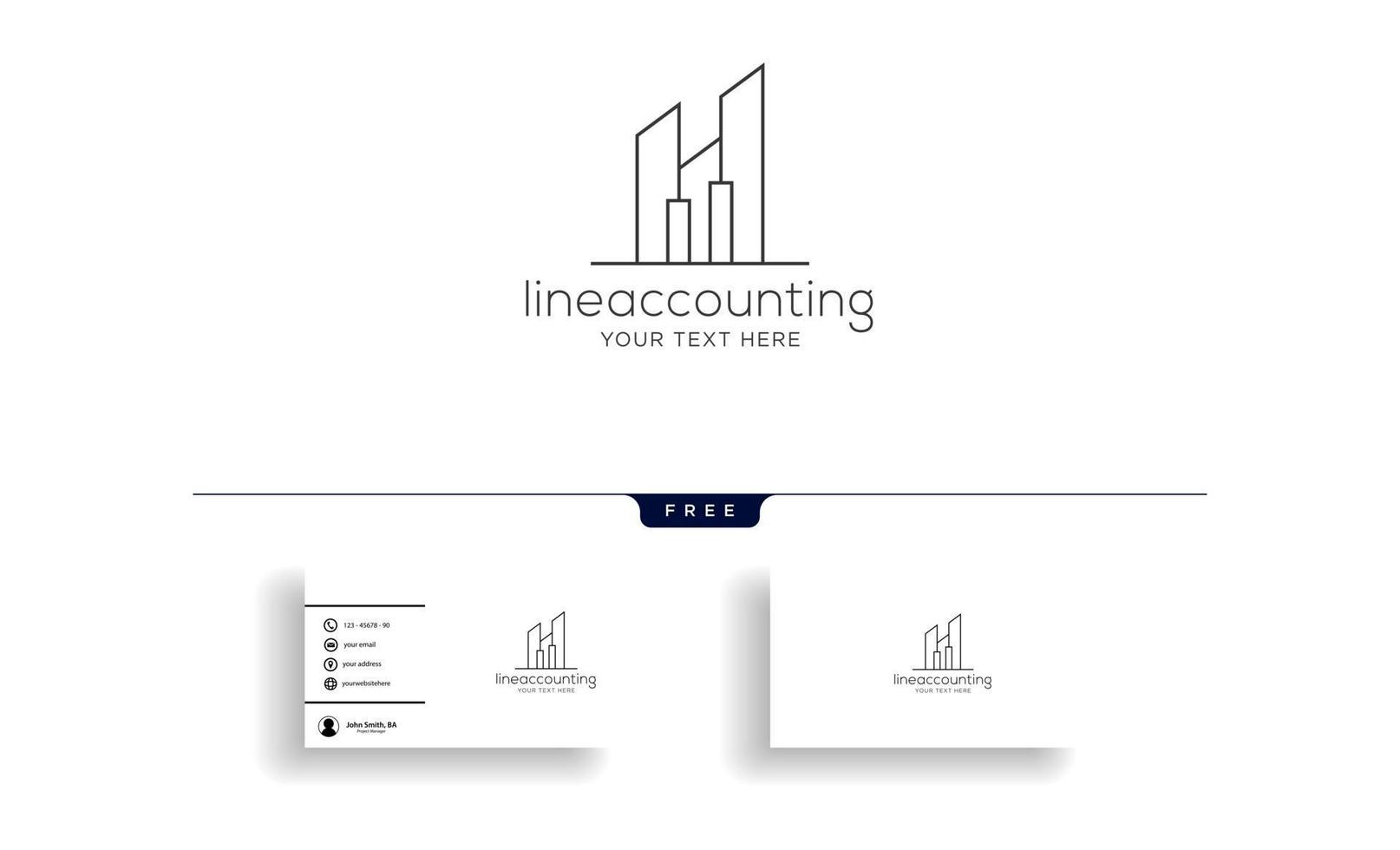 accounting finance creative logo template vector isolated with business card design vector