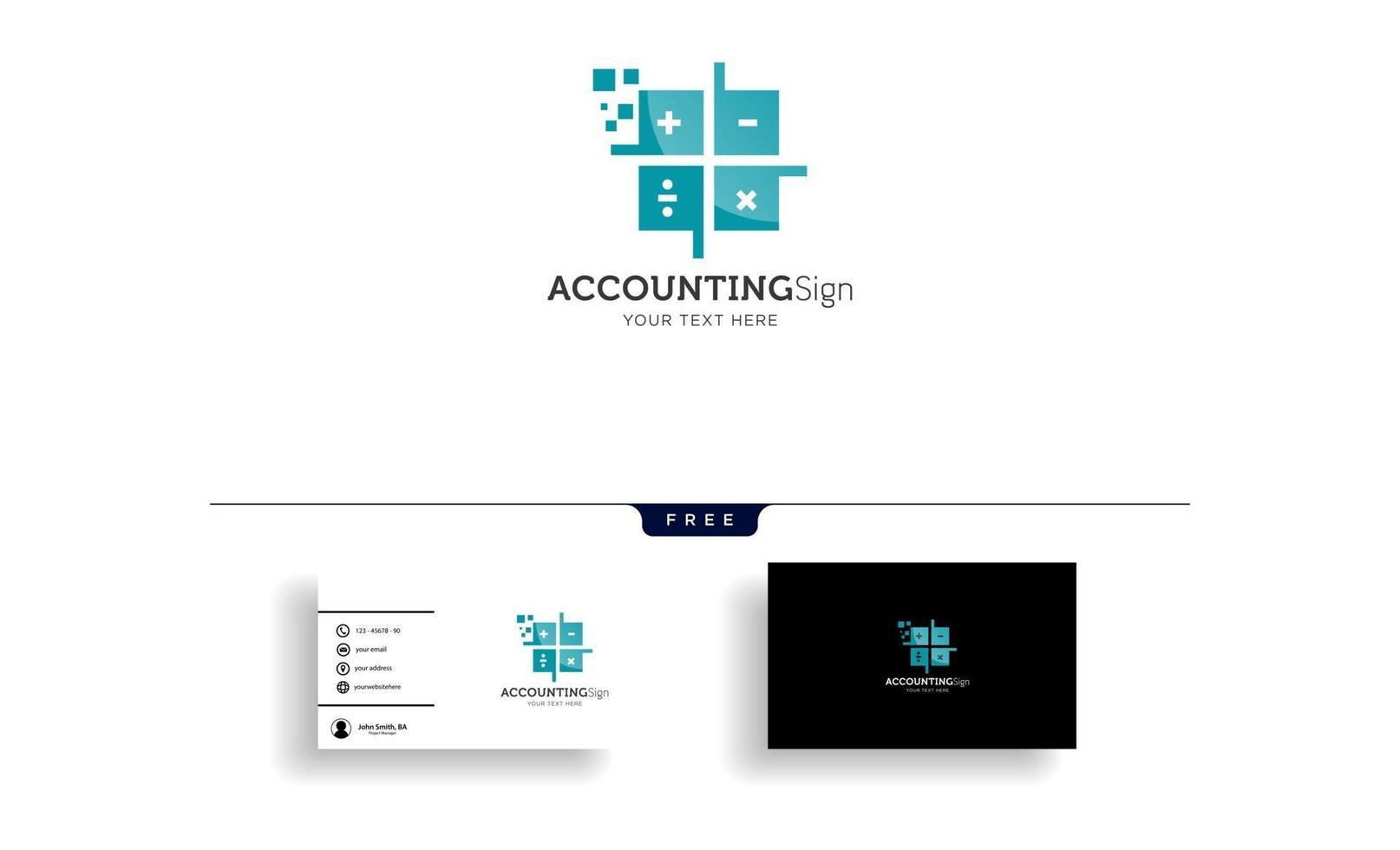 accounting  finance creative logo template vector isolated with business card design vector