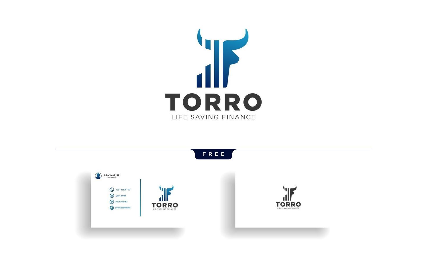 torro bull gráfico barra estadística logo vector icono plantilla