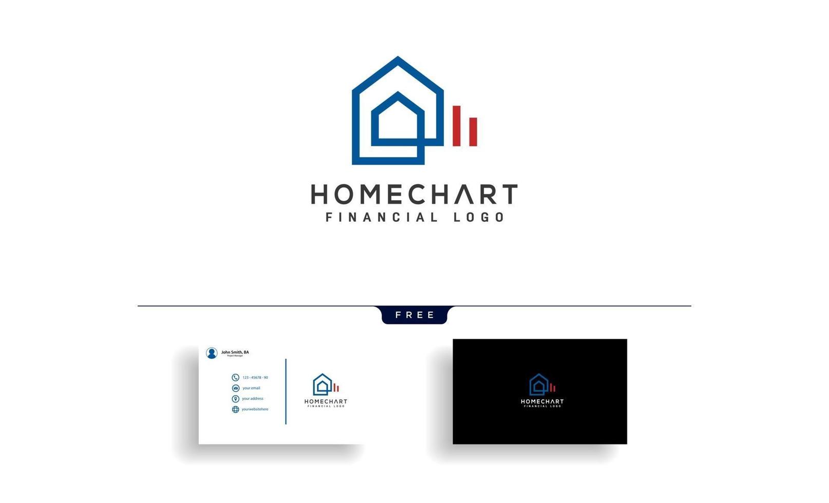 home chart financial logo template vector illustration icon elements isolated