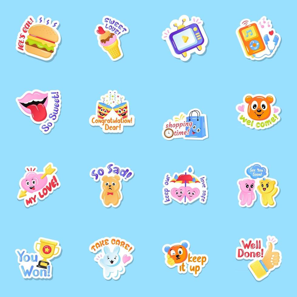 Colorful Sticker Style vector