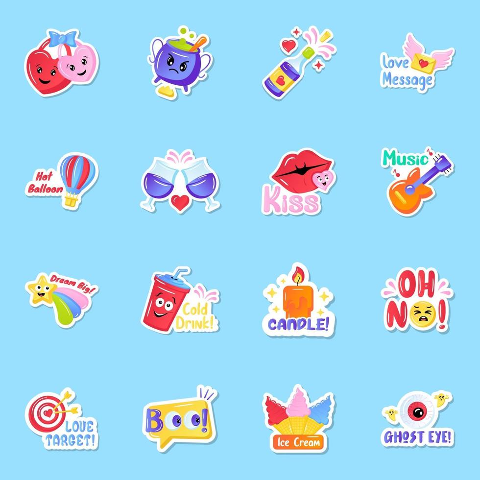 Party Sticker Style vector