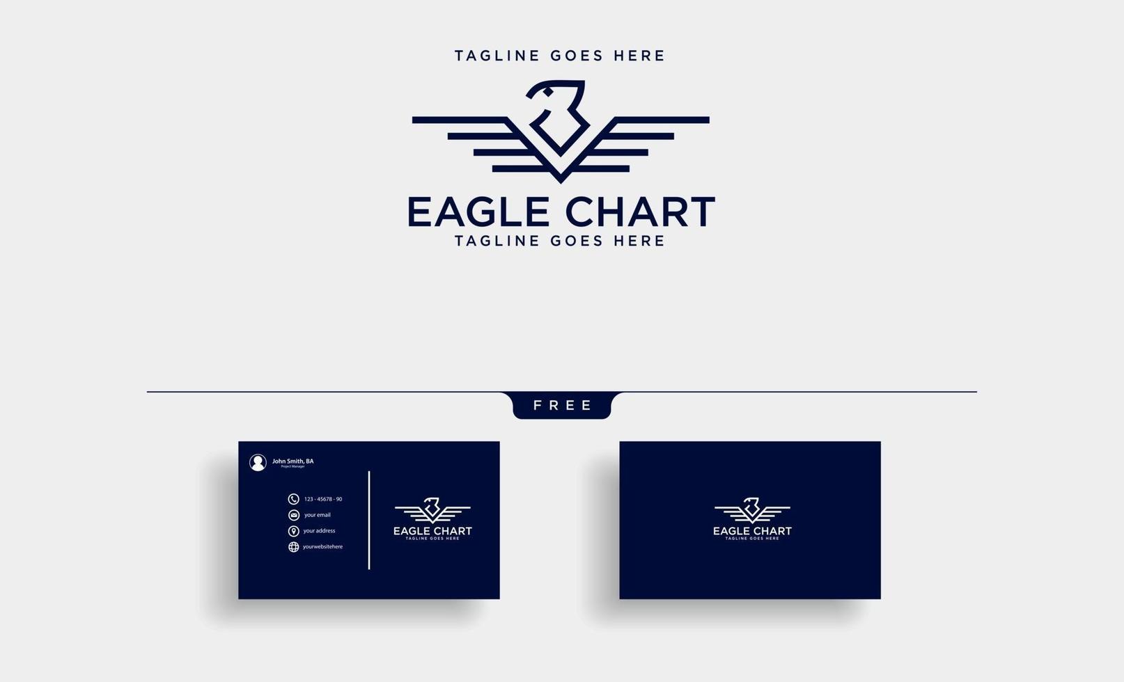 eagle or falcon bird business consulting logo template vector illustration with business card