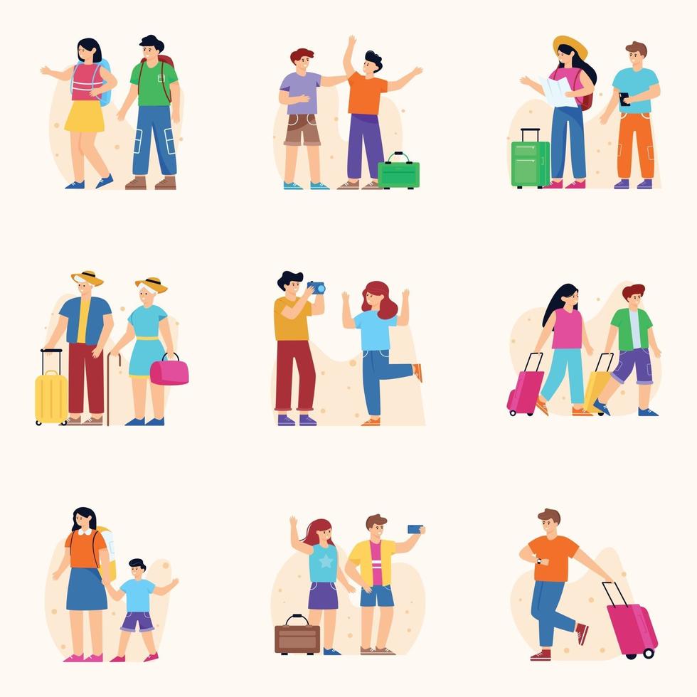 Travelers and Tourists vector