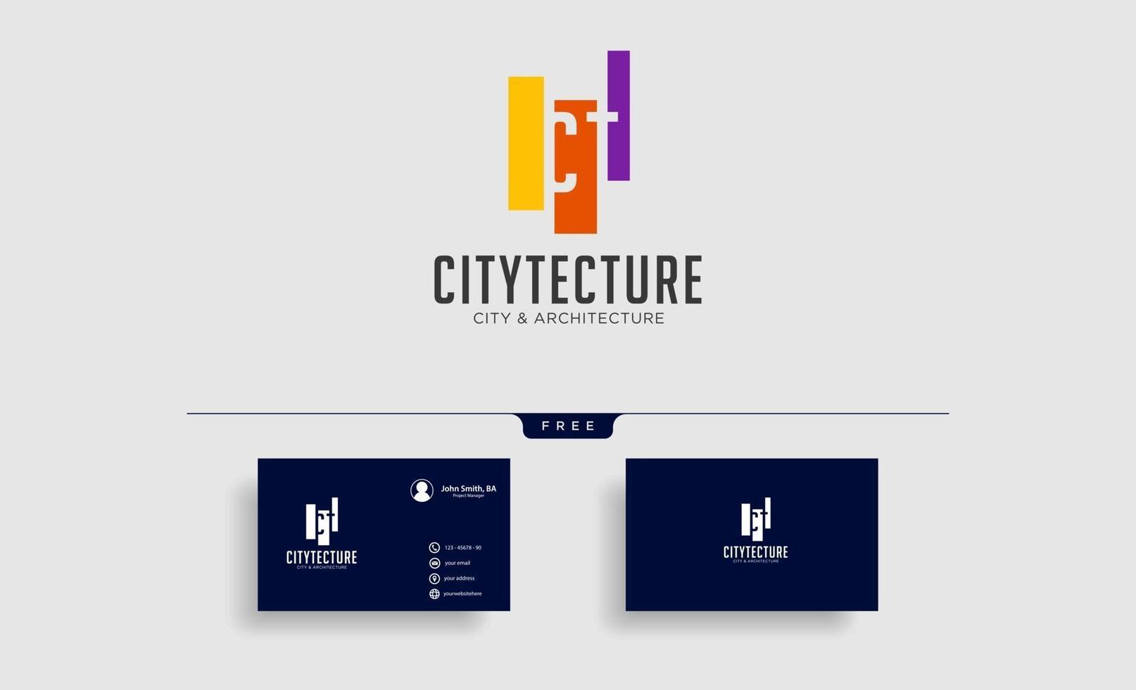 Architecture construction logo template vector icon elements with business card