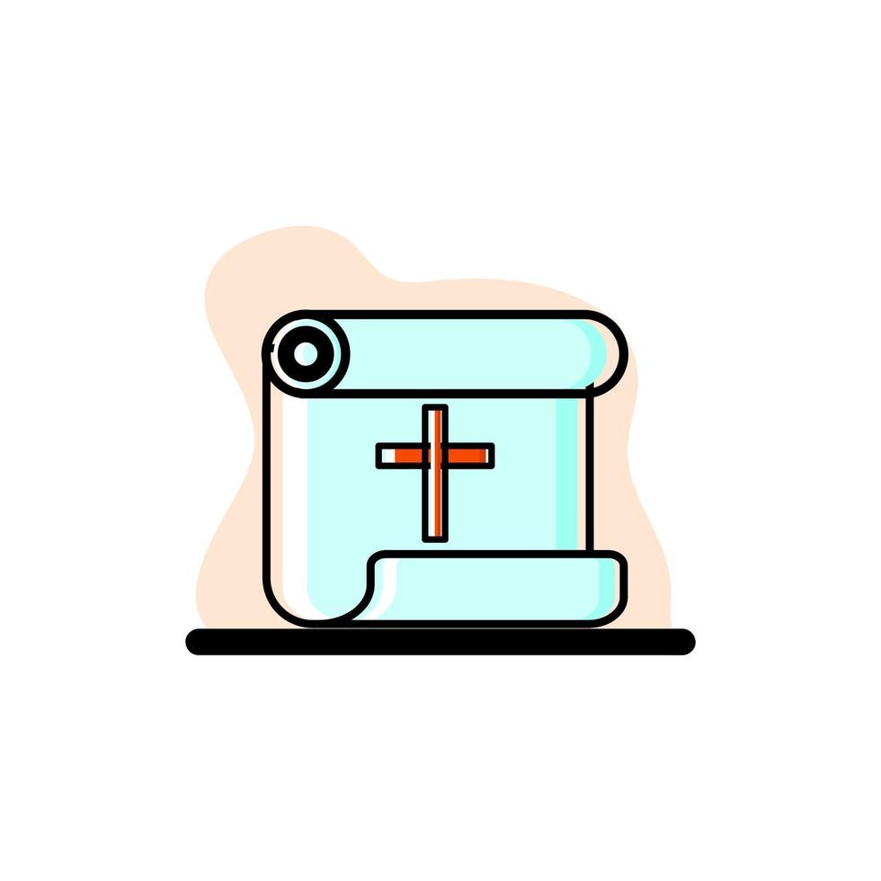 Cross Paper Scroll Vector Icon Conceptual Illustration Design