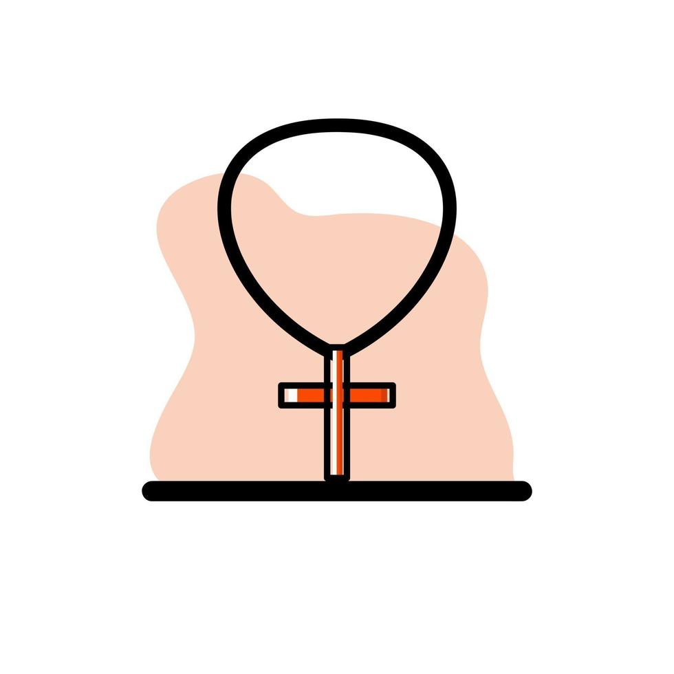 Cross Necklace Vector Illustration Conceptual Icon Design
