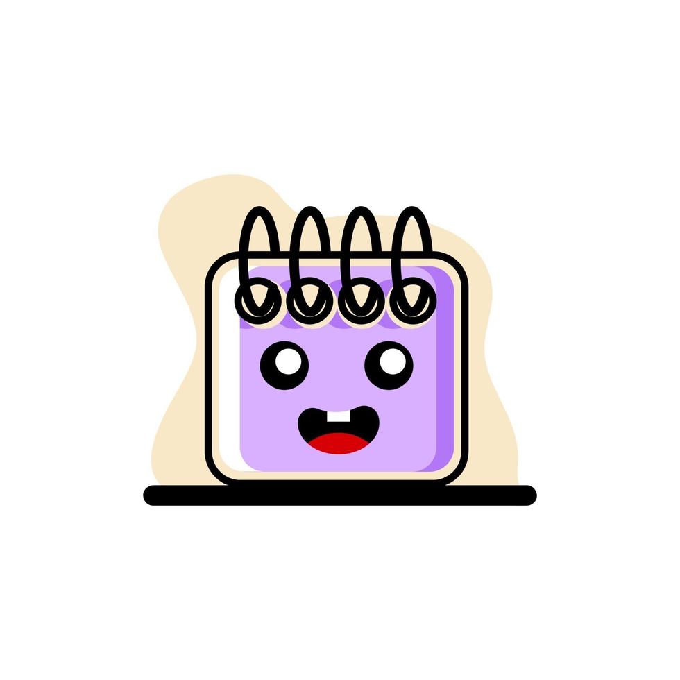 Cute Notepad Character Vector Illustration Conceptual Design