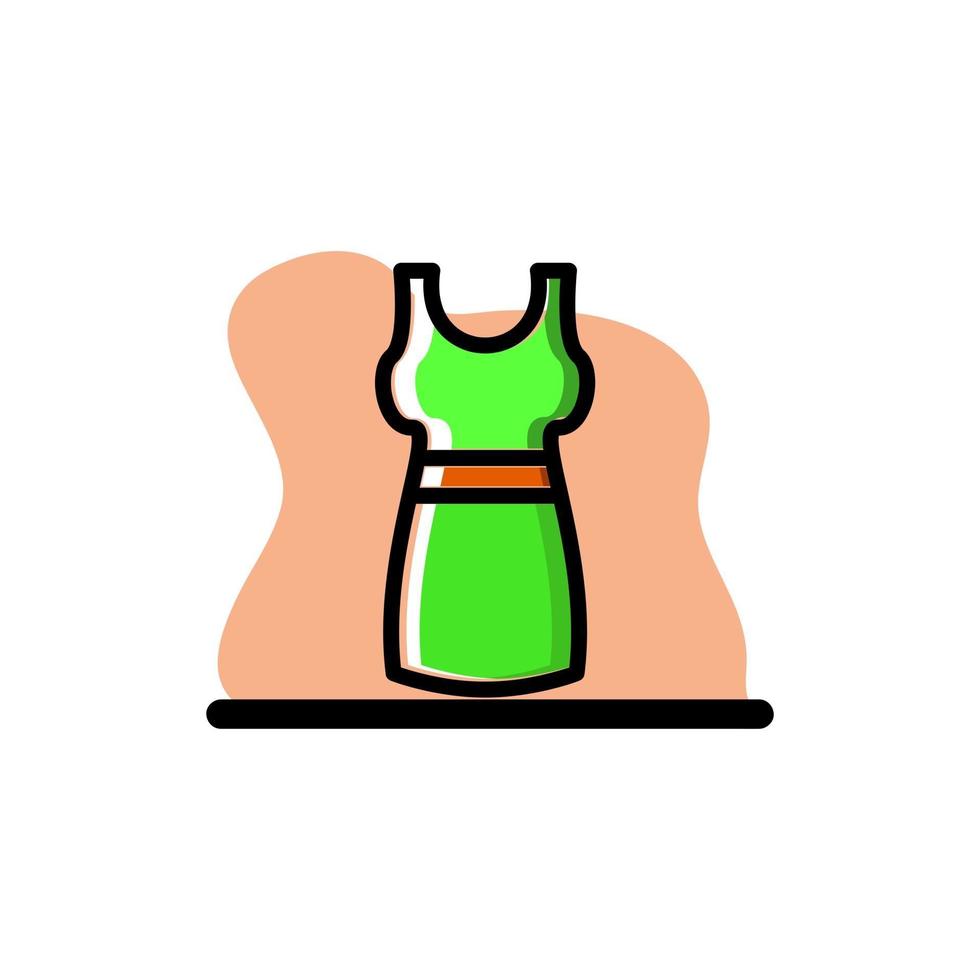 Green Dress Icon Conceptual Vector Illustration Design