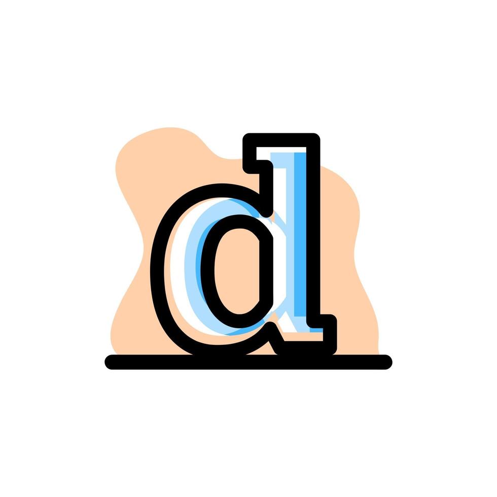 Letra d minúscula icono de diseño de ilustración vectorial conceptual vector