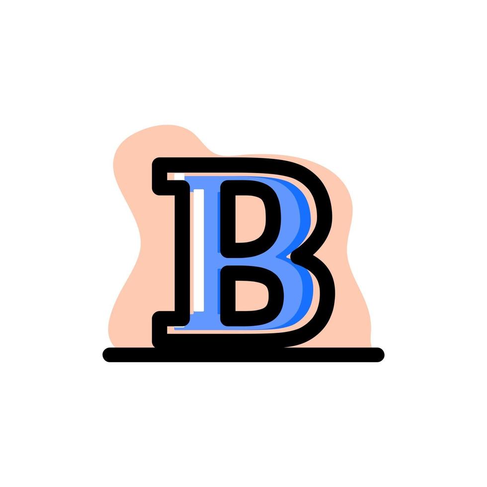 Diseño conceptual del ejemplo del vector del icono de la letra b