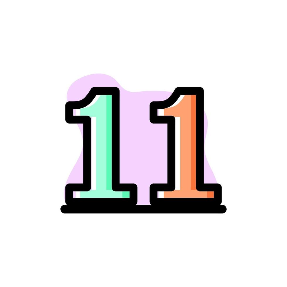 Diseño conceptual del ejemplo del diseño del icono del número 11 vector