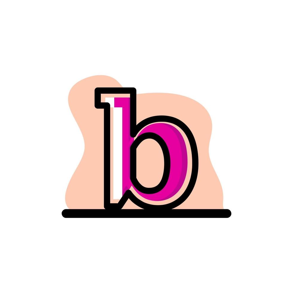 Diseño de icono de ilustración de vector conceptual de letra b minúscula