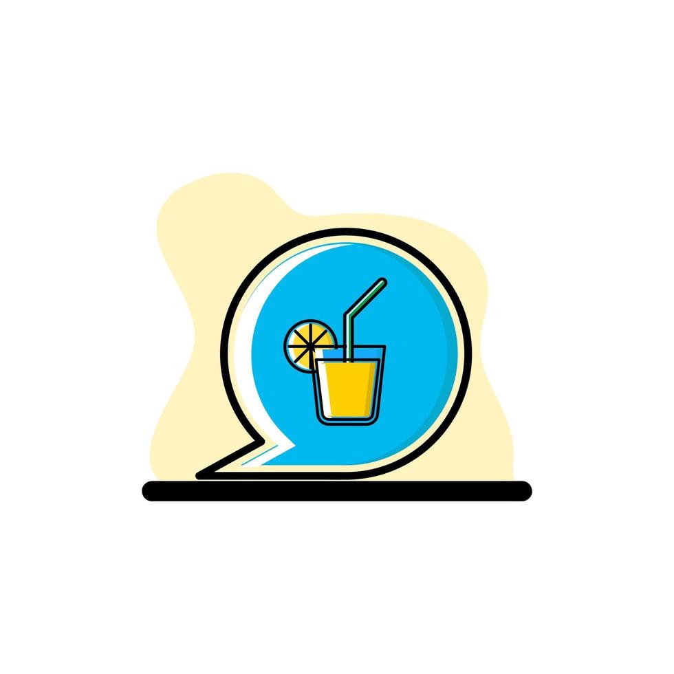 Orange Juice Speech Bubble Vector Illustration Design