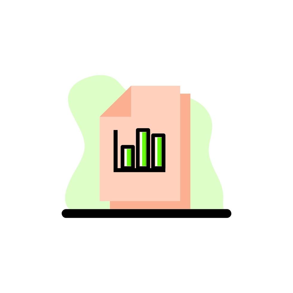 Column Graph Files Conceptual Vector Icon Illustration Design