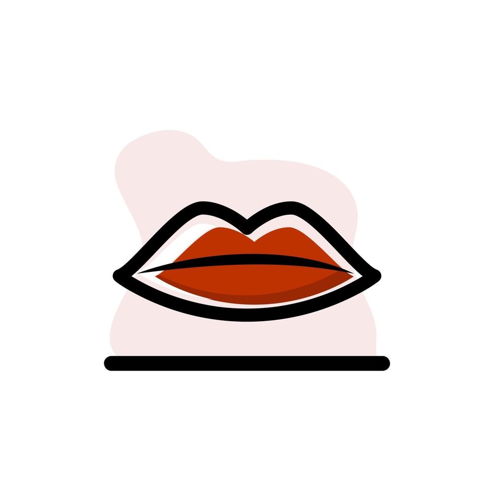 Red Lips Vector Illustration Vector Icon Conceptual Design