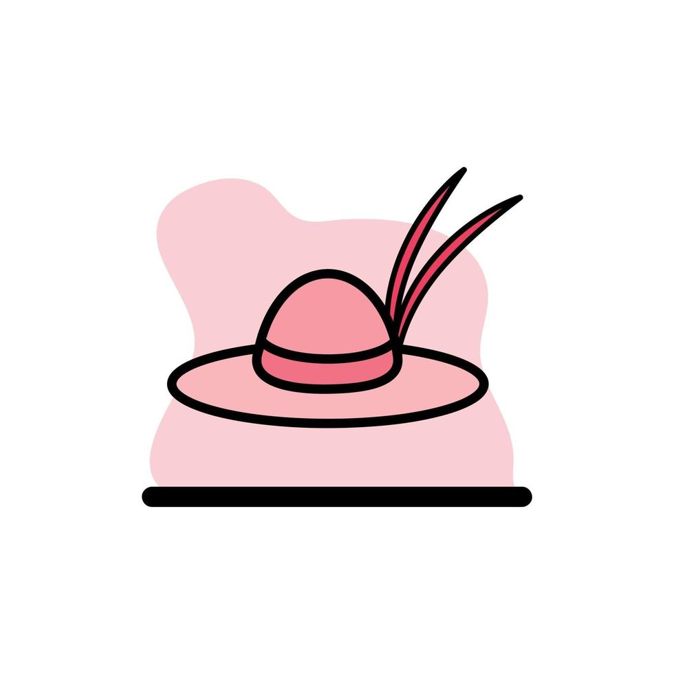 Pink Beach Hat Icon Vector Conceptual Design Illustration