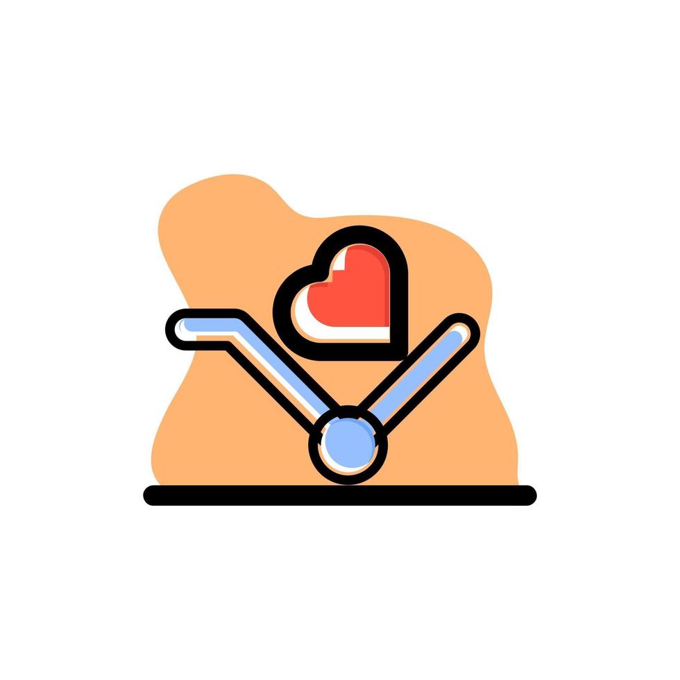 Love Trolley Icon Vector Illustration Design