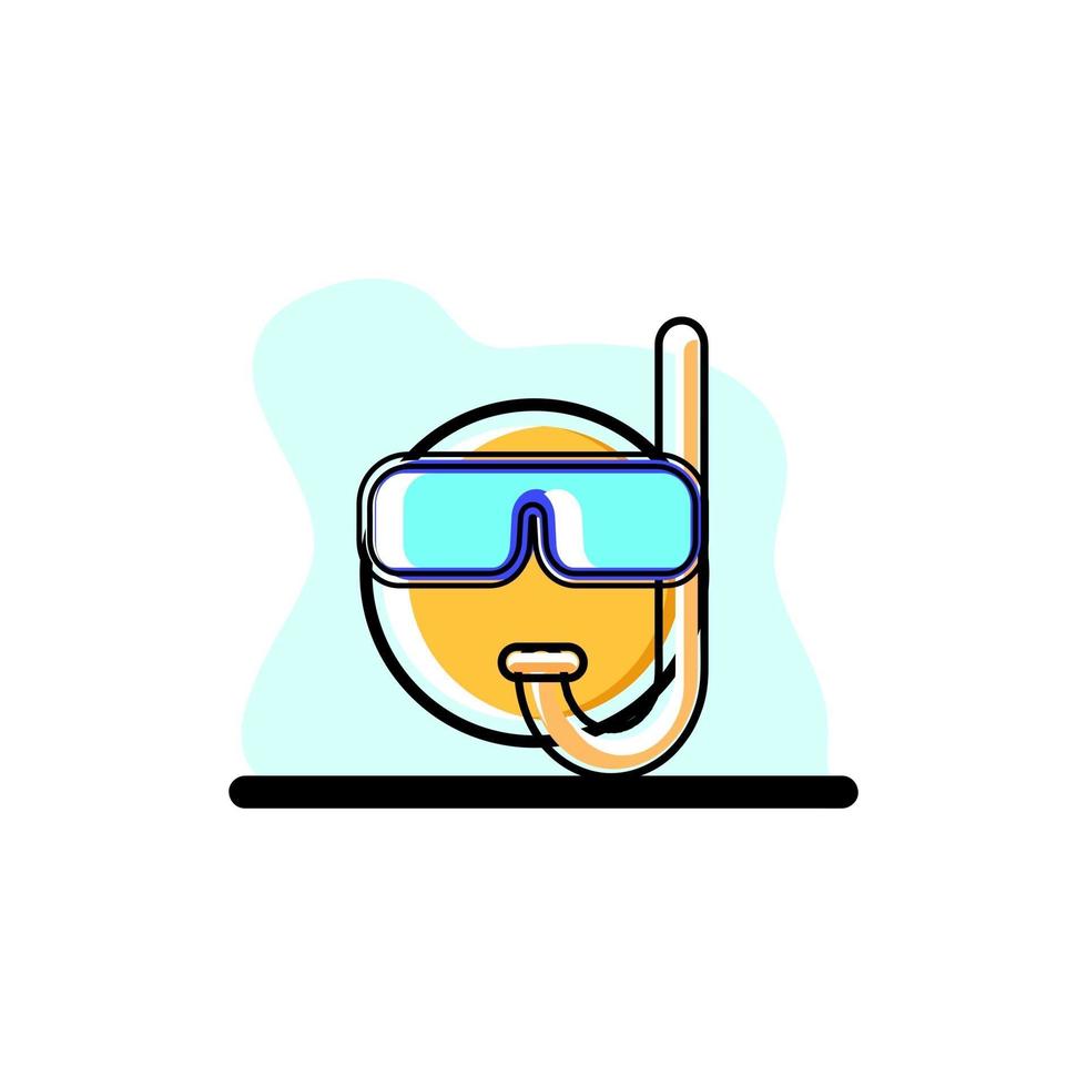 Diving Mask Character Conceptual Vector Illustration Design