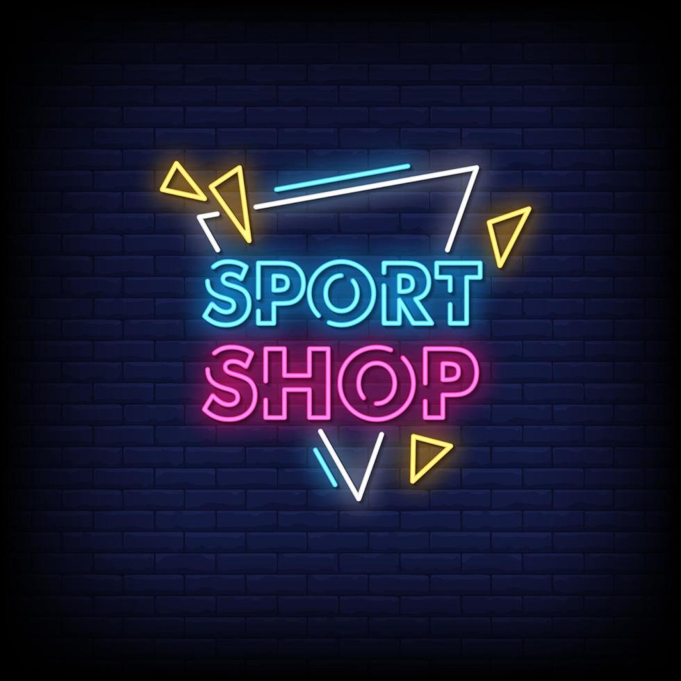 Sport Shop Neon Signs Style Text Vector