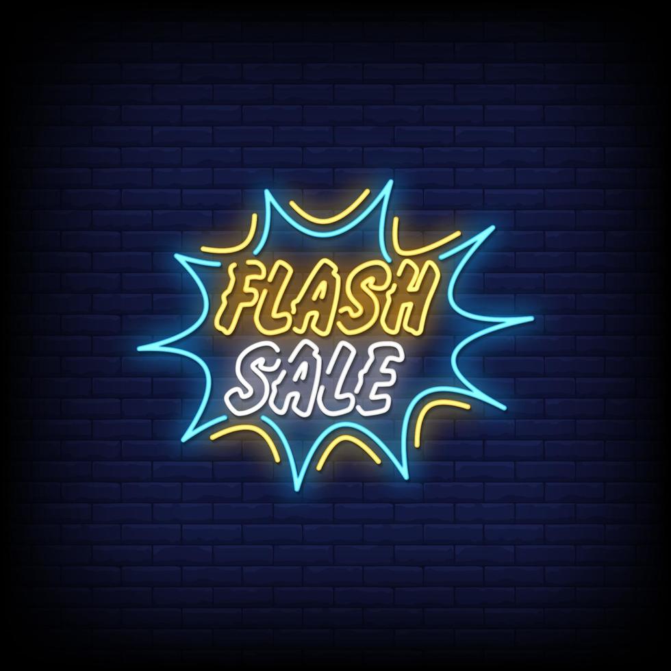 Flash Sale Neon Signs Style Text Vector