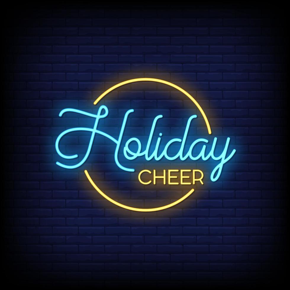 Holiday Cheer Neon Signs Style Text Vector