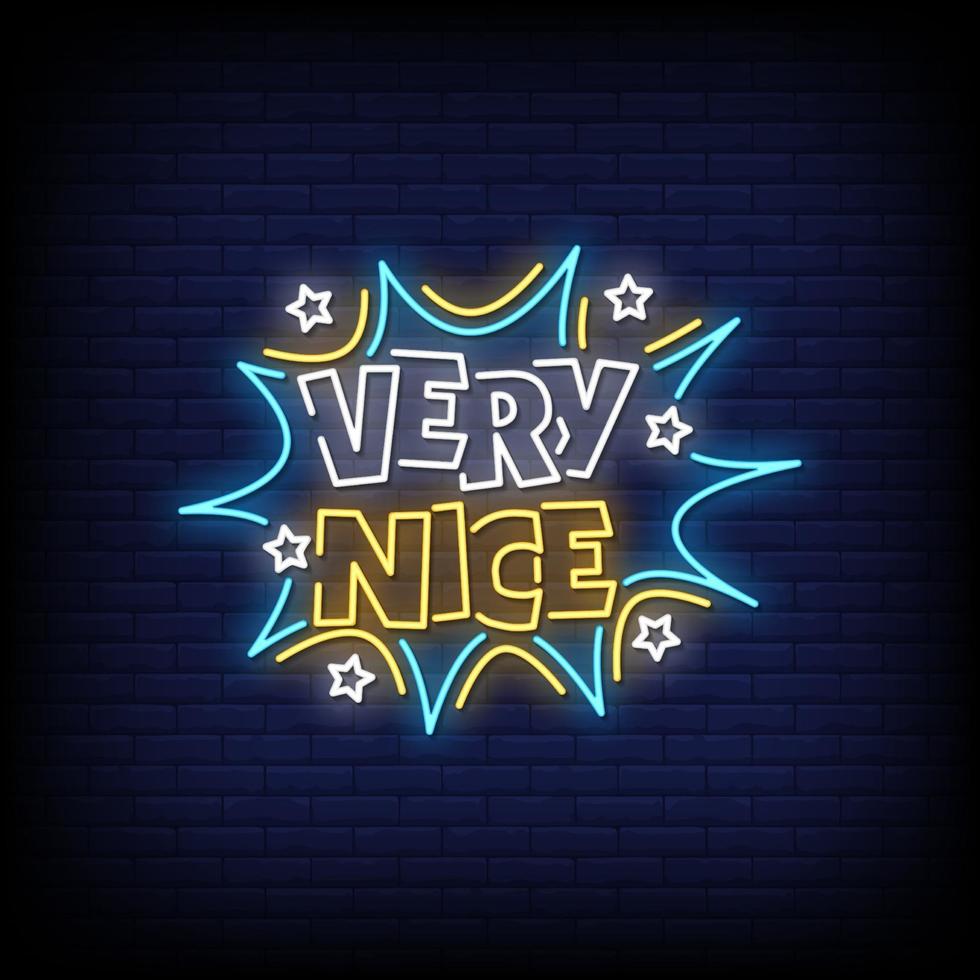 Very Nice Neon Signs Style Text Vector