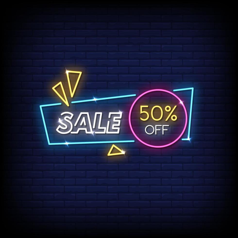 Sale Neon Signs Style Text Vector