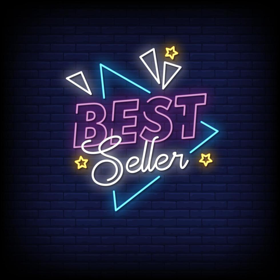 Best Seller Neon Signs Style Text Vector