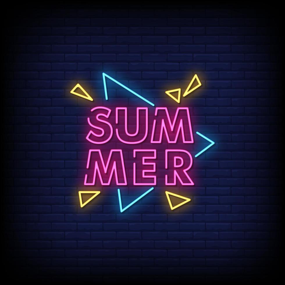 Summer Neon Signs Style Text Vector