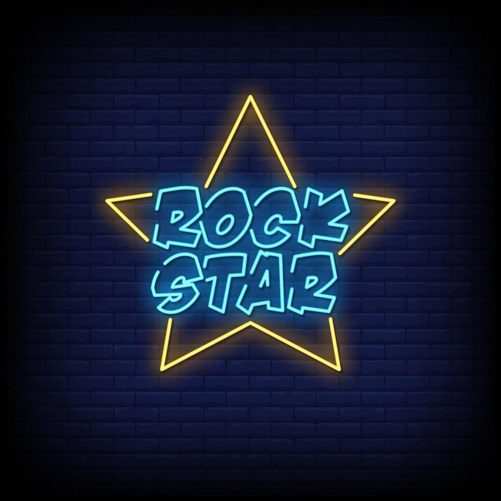 Rock Star Neon Signs Style Text Vector