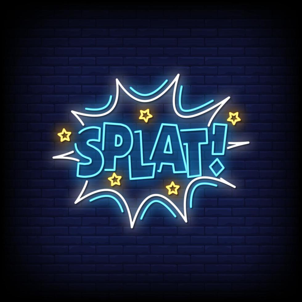 vector de texto de estilo de letreros de neón splat