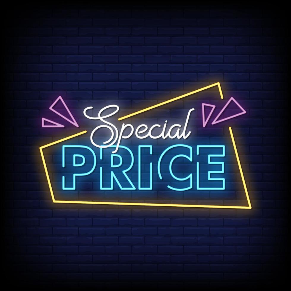 Special Price Neon Signs Style Text Vector