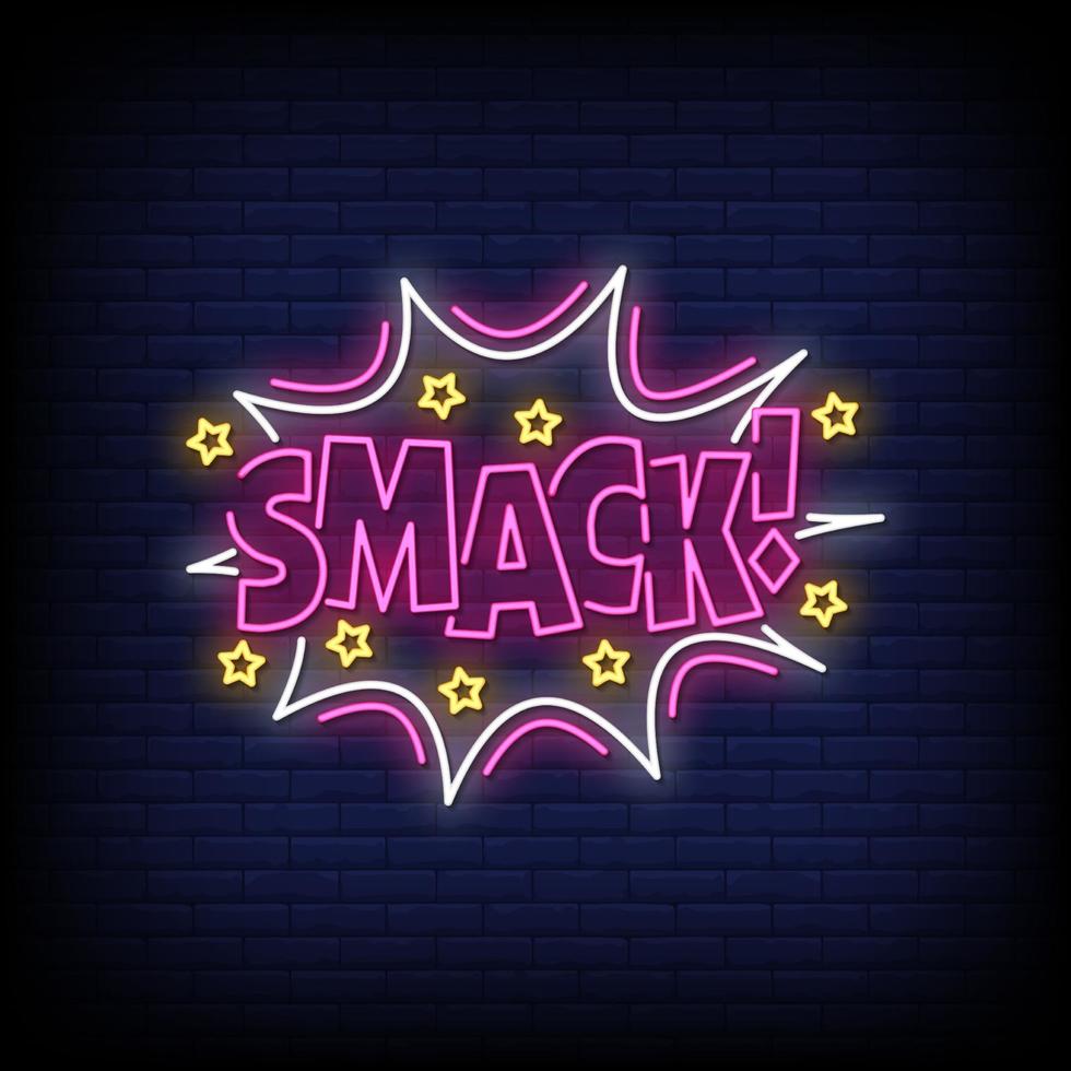 Smack Neon Signs Style Text Vector