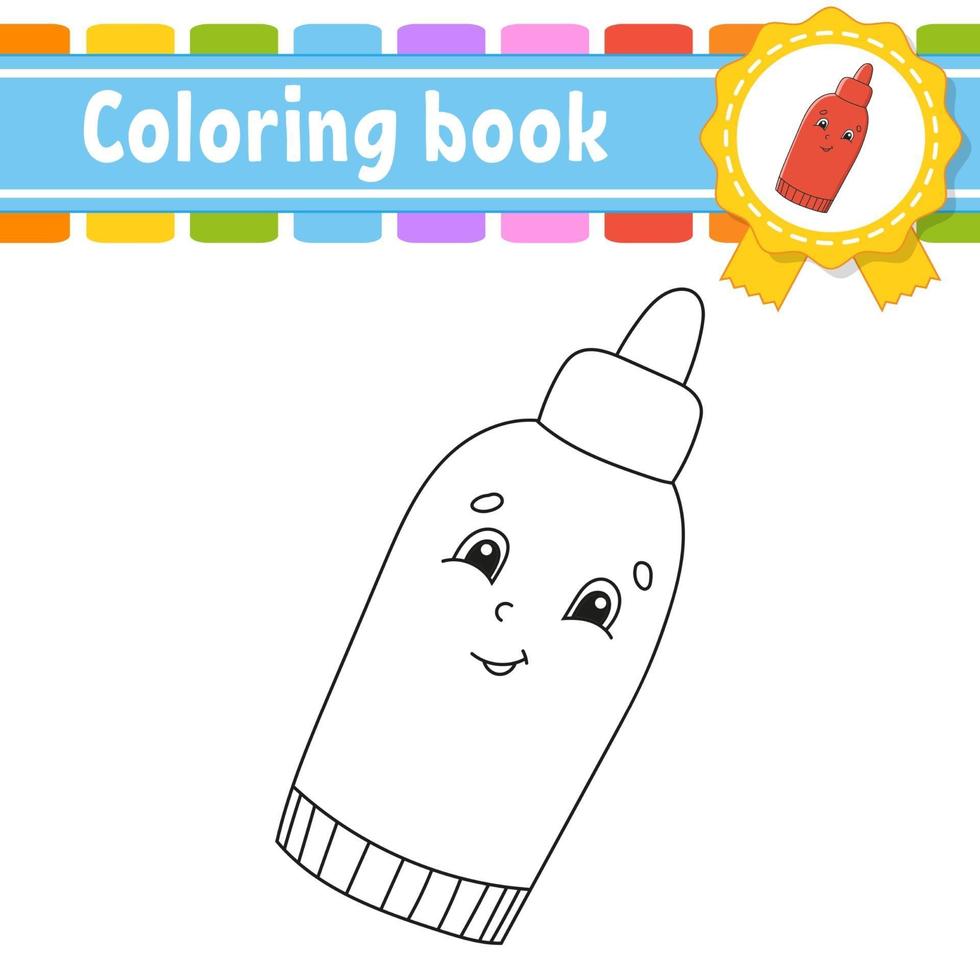 Coloring book for kids - ketchup vector