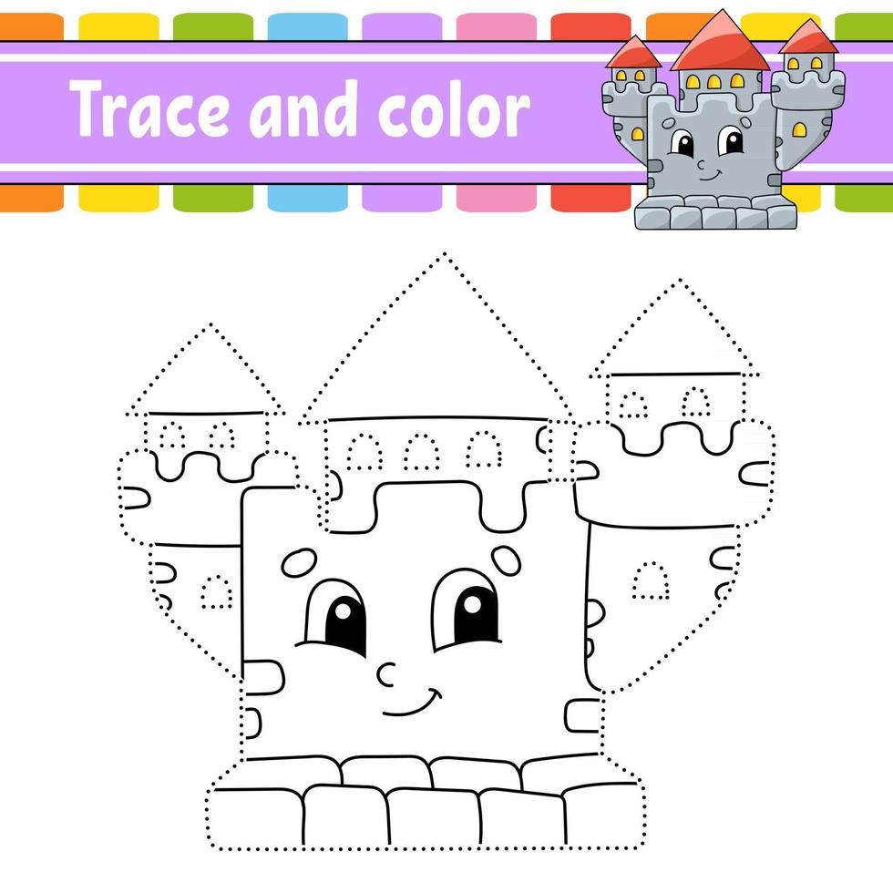 Trace and color - castle vector