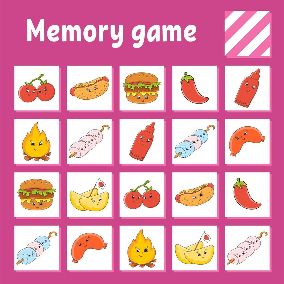Memory game for kids vector