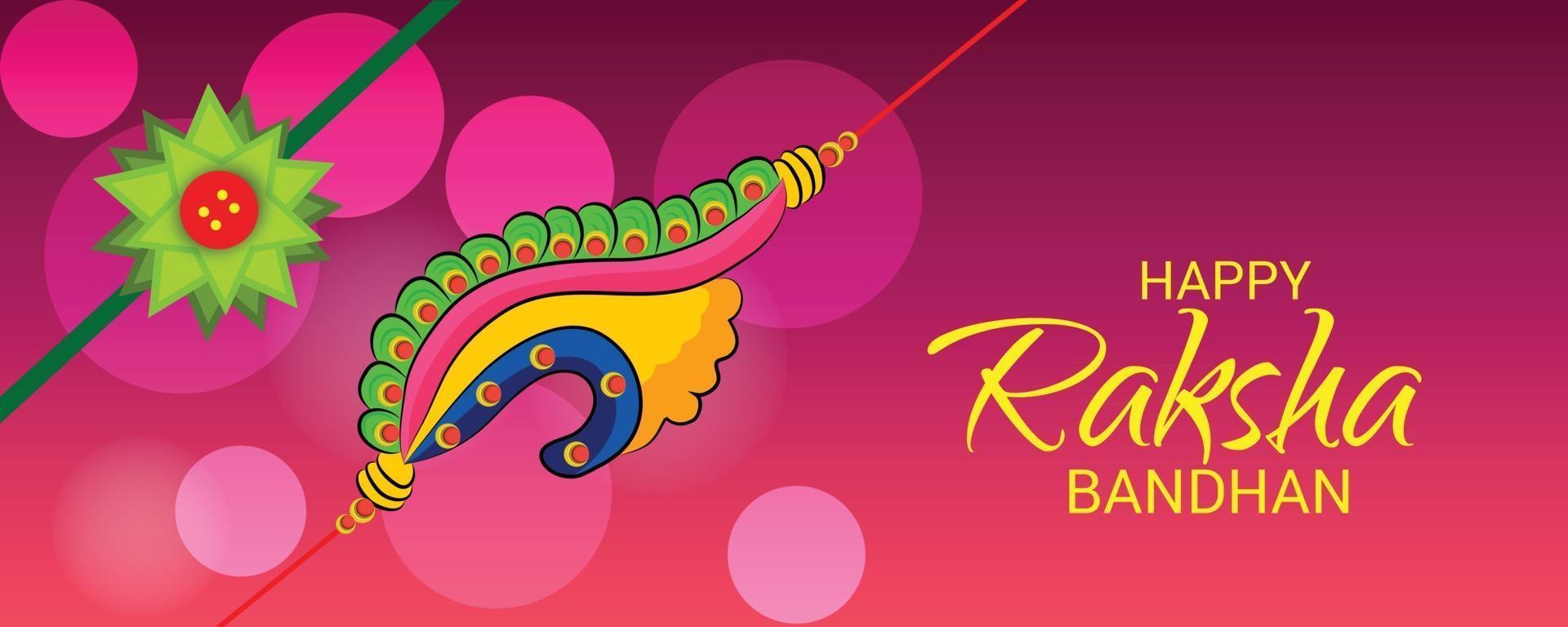 Vector illustration of a Background for Happy Raksha Bandhan Indian festival of sisters and brothers