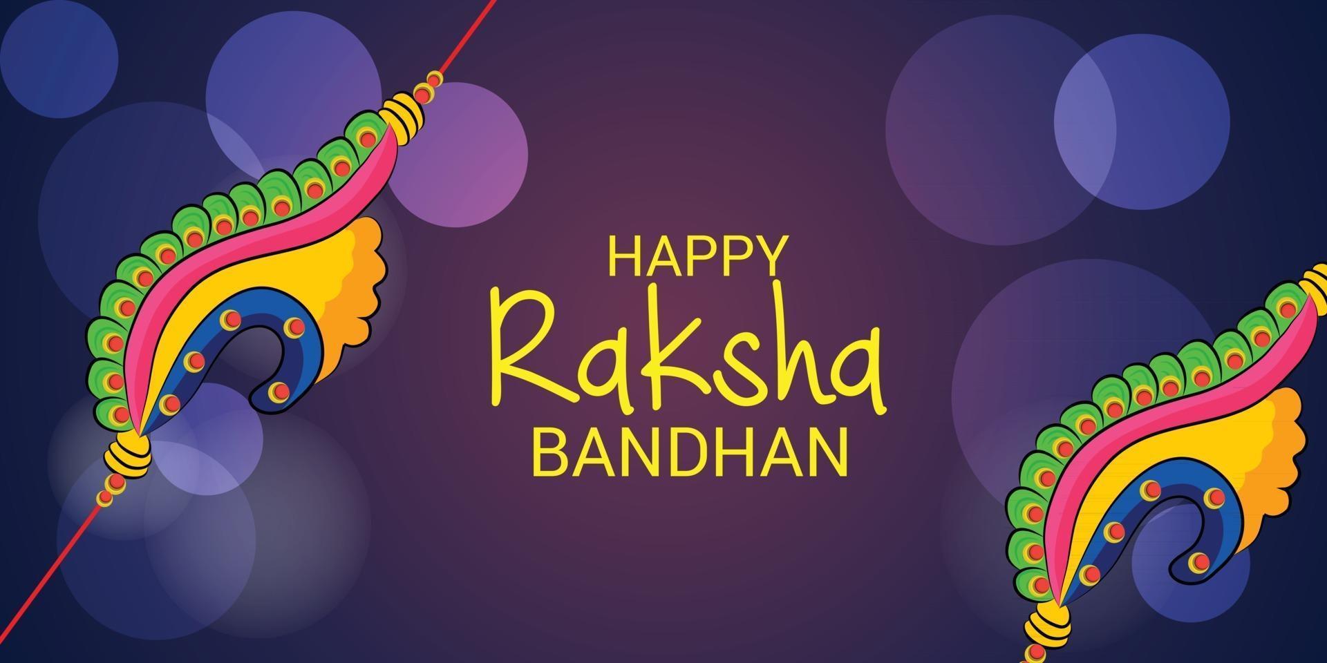 Vector illustration of a Background for Happy Raksha Bandhan Indian festival of sisters and brothers