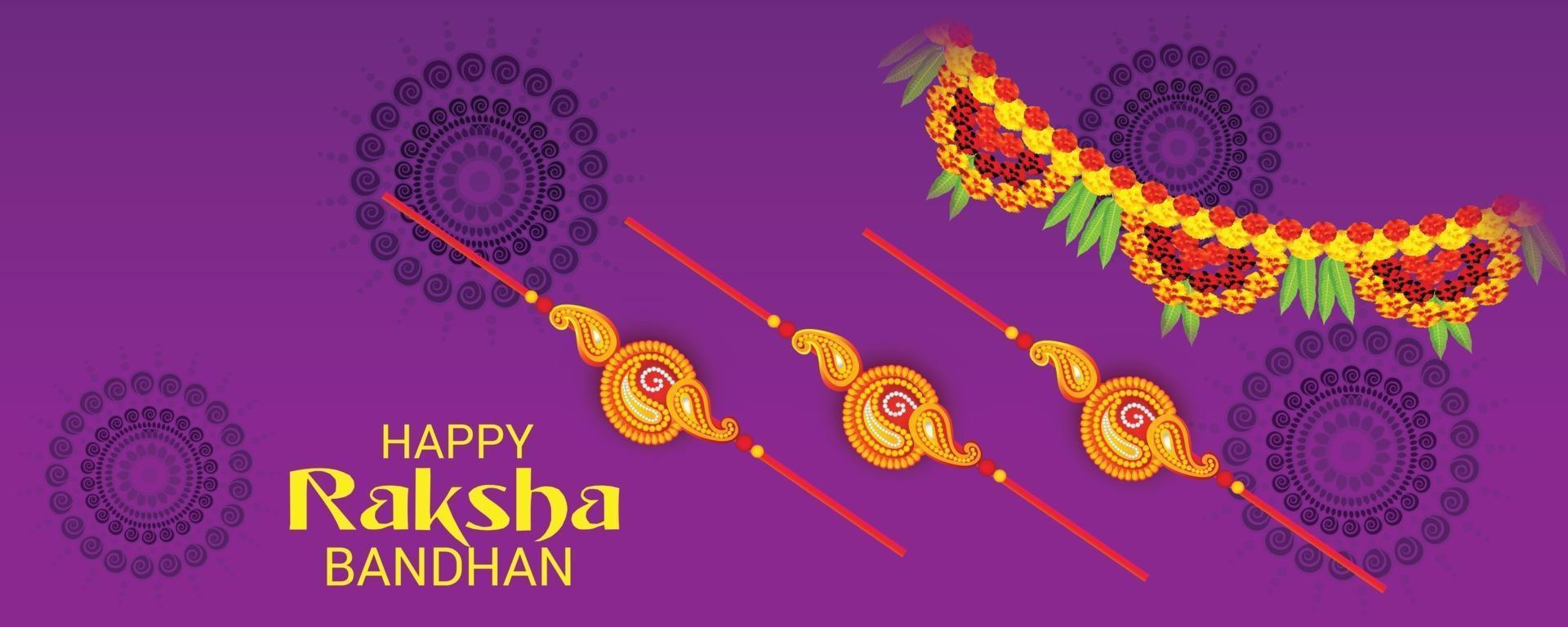 Vector illustration of a Background for Happy Raksha Bandhan Indian festival of sisters and brothers