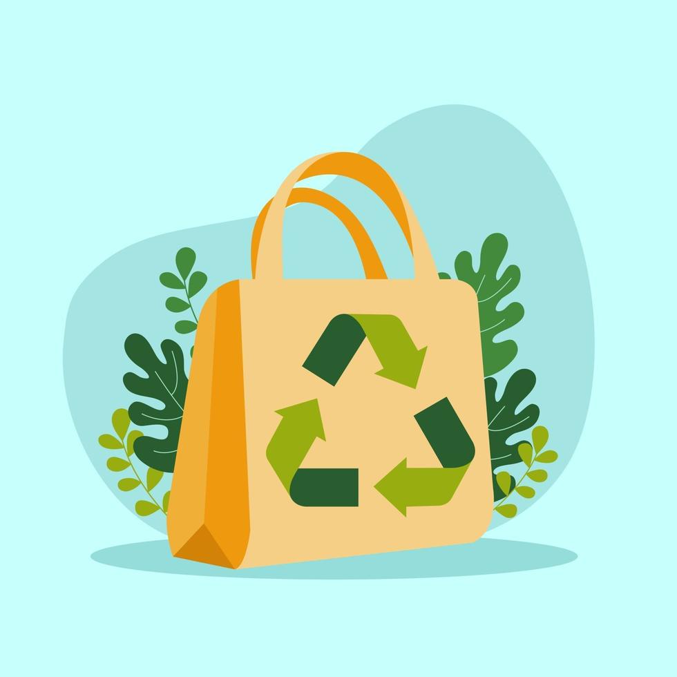 salvar la tierra ilustración con símbolo de reciclaje vector